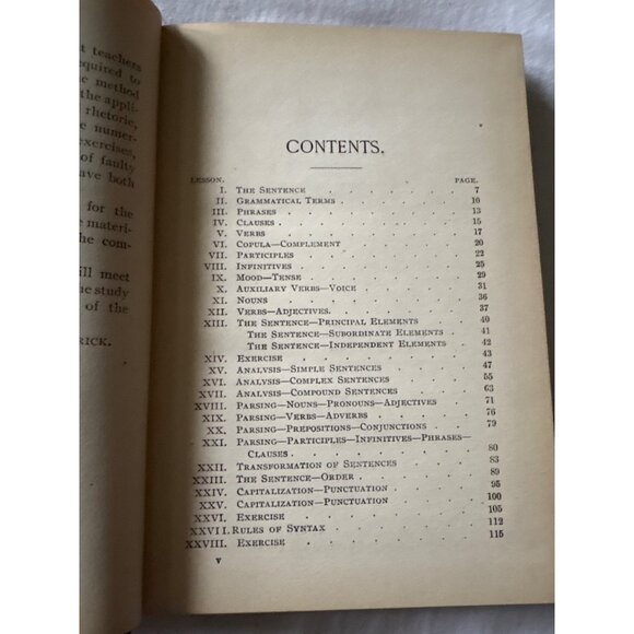 Higher English By J.N. Patrick 1896 Hardcover Grammar Book With Preface & Lesson - Picture 5 of 15